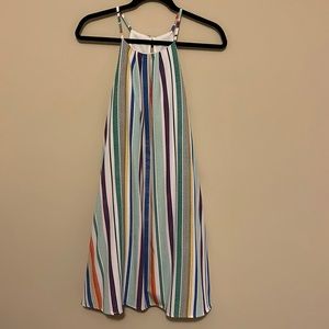 Medium striped multi-colored sleeveless dress